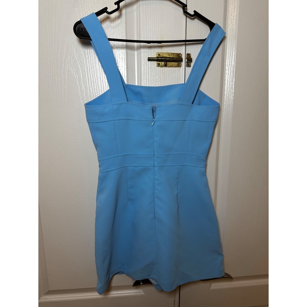 Amanda Uprichard Ace Blue Sleeveless Mini Dress Square Neck A-Line Cocktail - Picture 7 of 7